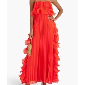 Badgley Mishka Strapless Orange Ruffled Sundress size 14
